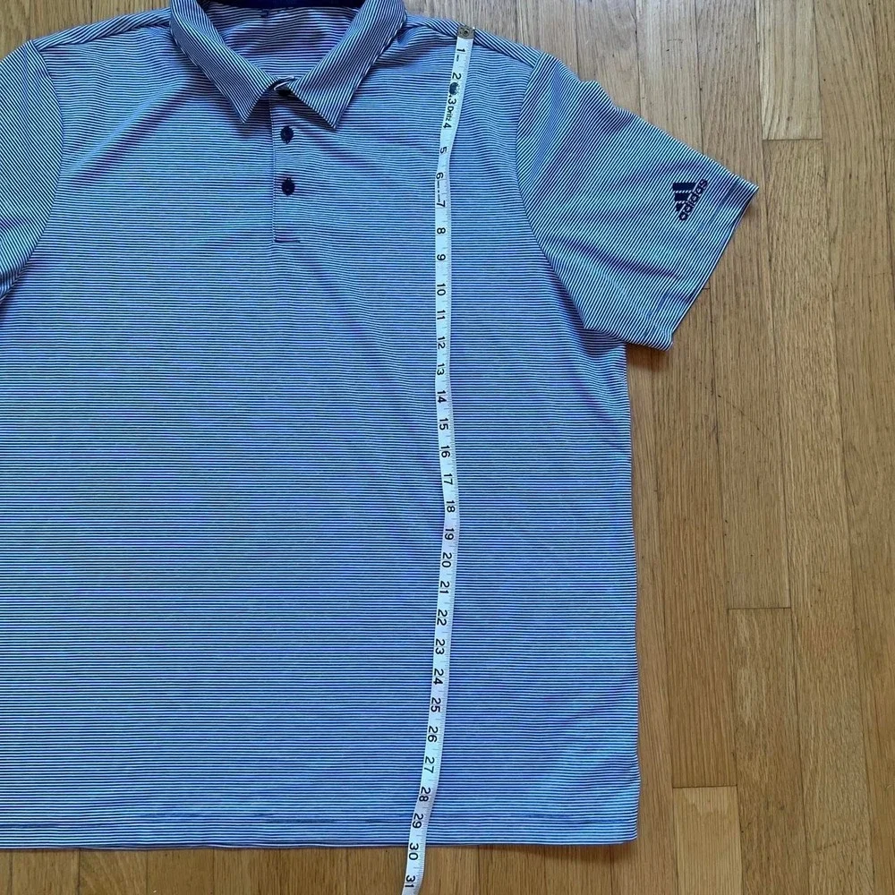 Adidas Golf polo shirt in blue & white stripes, Men's XL